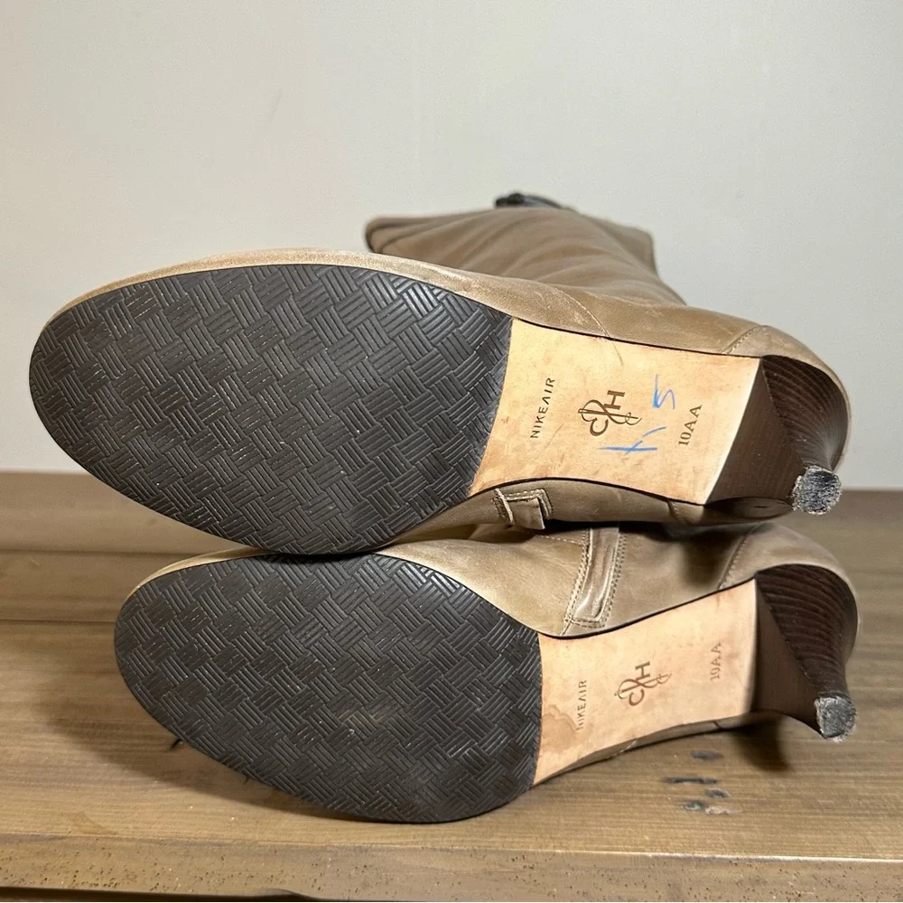 Cole Haan x Nike Air Taupe Leather Heeled Boots - Picture 7 of 7